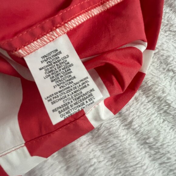 Trina Turk Womens Red & White Striped Split Neck Tie-Sleeve Blouse Top XS Casual - Picture 4 of 8